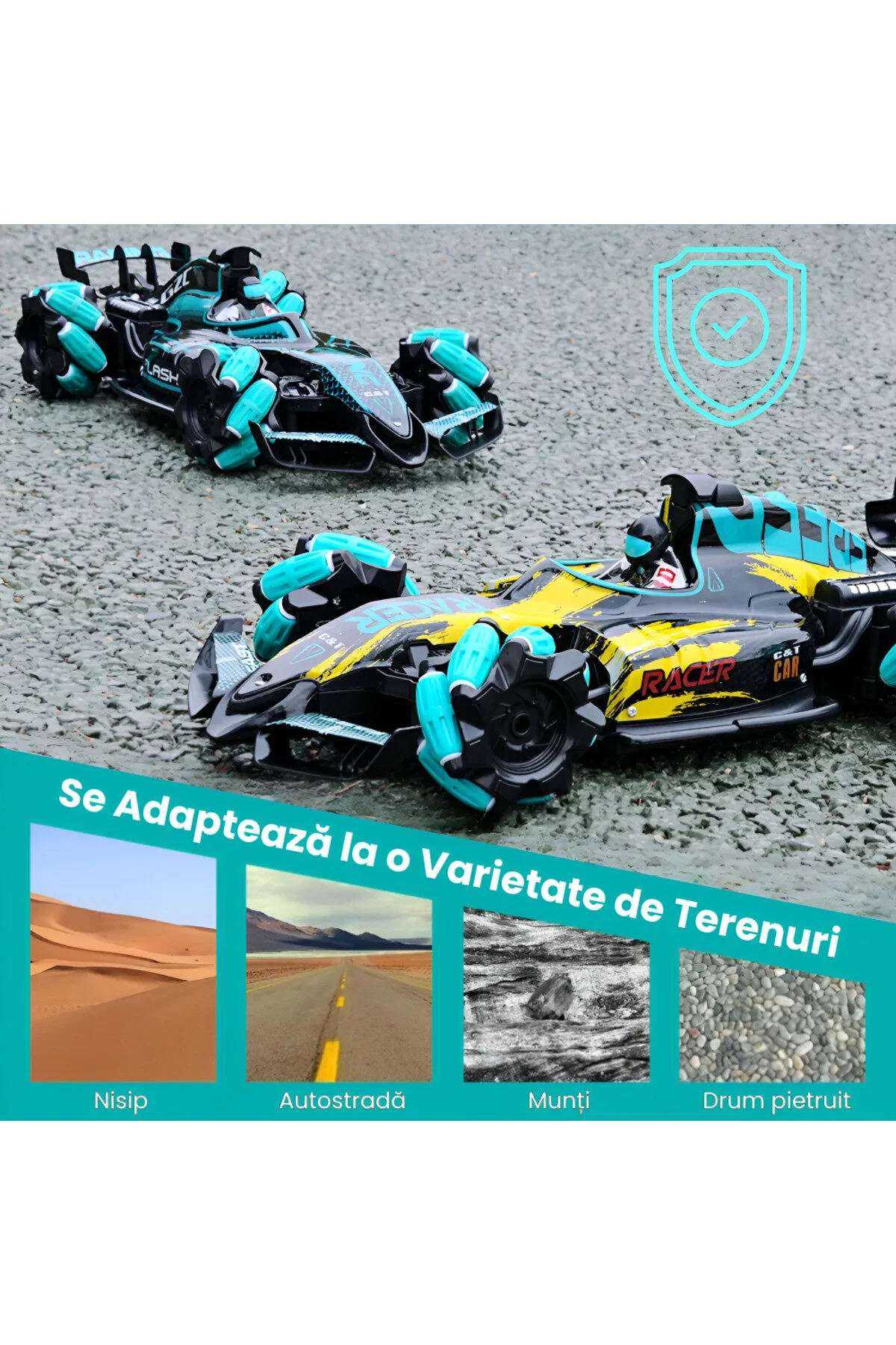 Mașinuță verde cu abur, control ceas & drift – jucărie 14+ Bebelul verde [10]