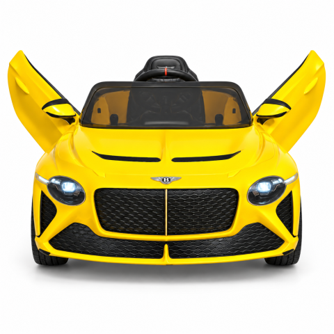 Masinute electrice - Masinuta electrica 4x4, pentru copii, Bentley Bacalar cu LICENTA, 120W 12V, telecomanda, scaun piele, Galben, 3 ANI+