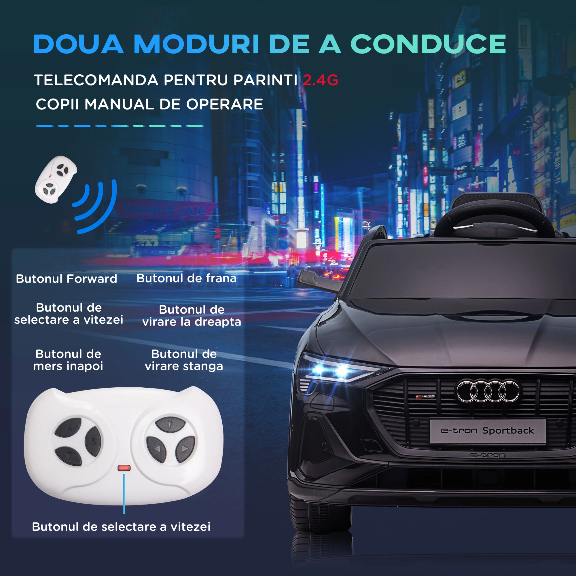 Masinuta electrica AUDI E-TRON 4X4 BEBELUL [4]