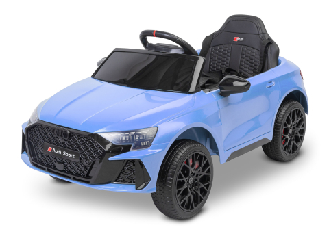 Masinute electrice - Mașinuță electrică Audi RS3 Bleumarin, 12V, 4x45W, Roți EVA, Scaun EcoPiele, Telecomandă 2.4GHz, Bluetooth, USB, 3-6 ani