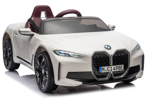 Vehicule electrice copii - Masinuta electrica BMW i4 JE1009 4x4 alba 12V pentru copii, 3 ani+