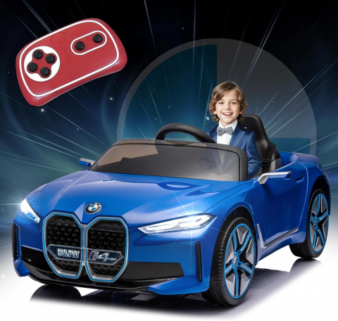 Vehicule electrice copii - Masinuta electrica BMW I4 cu telecomanda pentru copii