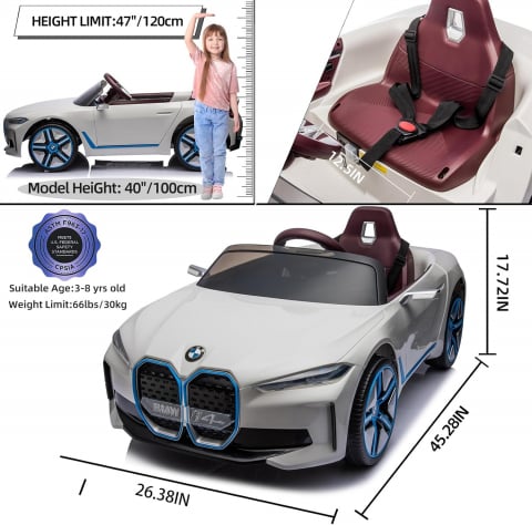 Masinuta electrica BMW I4 cu telecomanda pentru copii [25]