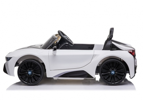Masinuta electrica copii, cu telecomanda BMW i8 Coupe ALB, 12V, lumini LED, muzica si scaun piele [7]