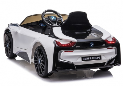 Masinuta electrica copii, cu telecomanda BMW i8 Coupe ALB, 12V, lumini LED, muzica si scaun piele [4]