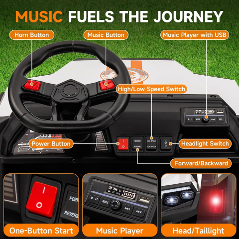 Masinuta electrica, cu telecomanda Golf copii XMX650A – 2 locuri, 12V [4]