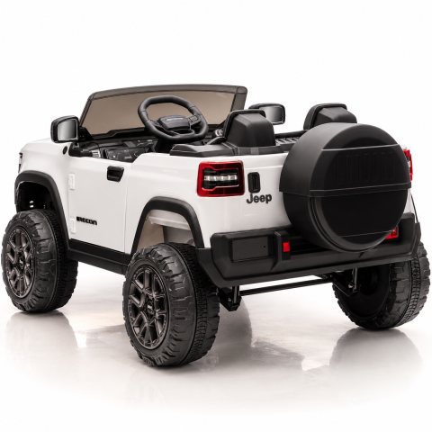 Masinuta electrica Jeep Recon cu licenta, 2 locuri, 12V 10Ah, 2 motoare, roti EVA, telecomanda, LED si USB, 3 ani+, alba [2]
