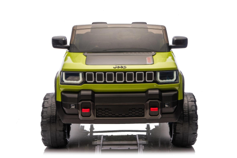 Masinuta electrica Jeep Recon cu licenta, 2 locuri, 12V 10Ah, 2 motoare, roti EVA, telecomanda, LED, USB si Bluetooth, 3 ani+, verde [12]