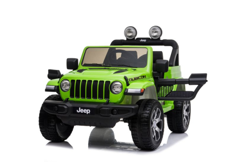 Masinute electrice - Masinuta electrica Jeep Wrangler Rubicon cu licenta oficiala Jeep, 12V 10Ah, 4x35W, roti EVA, scaun imitatie piele, telecomanda parentala, MP4, verde, 3-8 ani