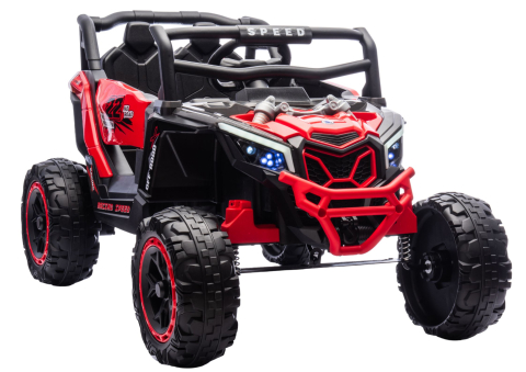 Vehicule electrice copii - Mașinuță Electrică M2 Red, Tracțiune 4x4, Roți EVA și Scaun Piele