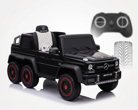 Masinute electrice - Masinuta electrica Mercedes G63 AMG 6x6 6x45W roti EVA telecomanda 2.4G negru, 3 ani+