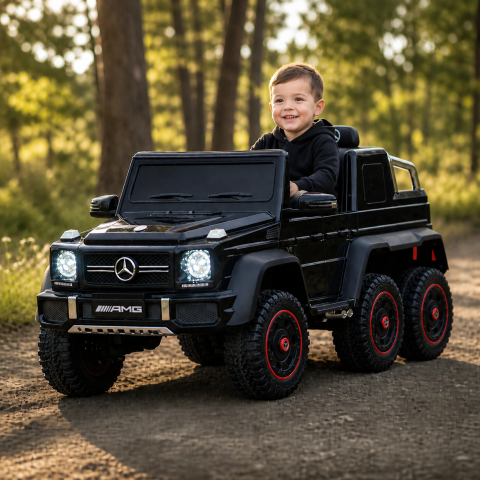 Masinuta electrica Mercedes G63 AMG 6x6 cu licenta 6x45W roti EVA telecomanda 2.4G negru [1]