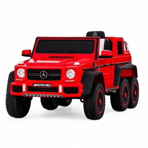Masinute electrice - Masinuta electrica Mercedes G63 AMG 6x6 cu licenta  6x45W roti EVA telecomanda 2.4G rosu, 3 ani+