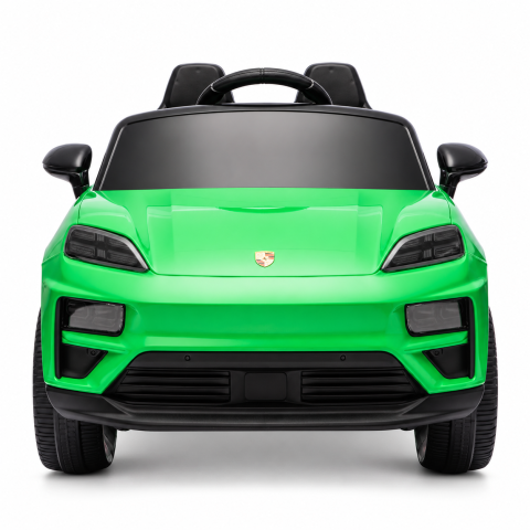 Masinuta electrica Porsche Macan Turbo, cu LICENTA, 12V 7Ah, 2x35W, roti EVA, scaun din piele ecologica, telecomanda si MP3, verde, 3 ani+ [4]
