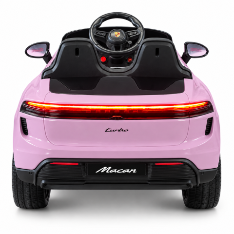 Masinuta electrica Porsche Macan Turbo, cu LICENTA, 12V 7Ah, 2x35W, roti EVA, scaun din piele ecologica, telecomanda si MP3, roz, 3 ani+ [3]