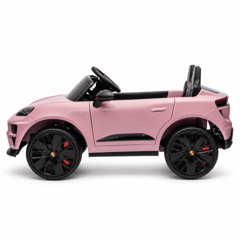 Masinuta electrica Porsche Macan Turbo, cu LICENTA, 12V 7Ah, 2x35W, roti EVA, scaun din piele ecologica, telecomanda si MP3, roz, 3 ani+ [5]