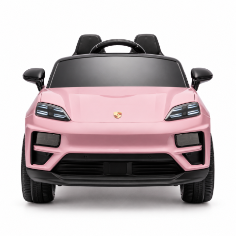 Masinuta electrica Porsche Macan Turbo, cu LICENTA, 12V 7Ah, 2x35W, roti EVA, scaun din piele ecologica, telecomanda si MP3, roz, 3 ani+ [3]