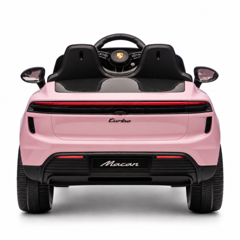 Masinuta electrica Porsche Macan Turbo, cu LICENTA, 12V 7Ah, 2x35W, roti EVA, scaun din piele ecologica, telecomanda si MP3, roz, 3 ani+ [4]
