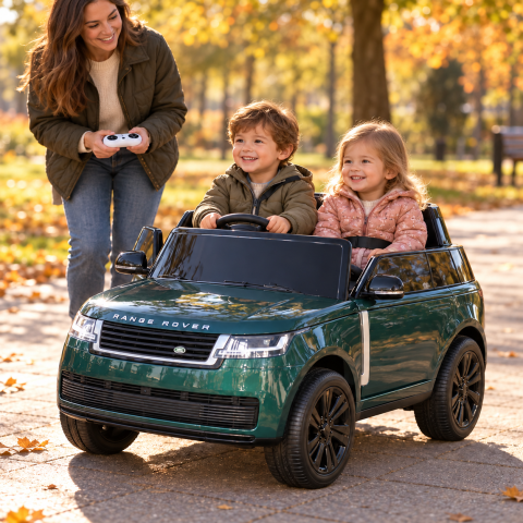 Masinuta electrica Range Rover Vogue cu licenta, 2 locuri, 12V 14Ah, 4x35W, roti EVA, telecomanda, verde, 3 ani+ [1]