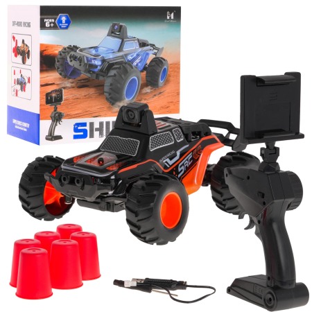 Masinute R/C - Masinuta off-road cu telecomanda, SHINE cu camera Wi-Fi, ROSU/NEGRU