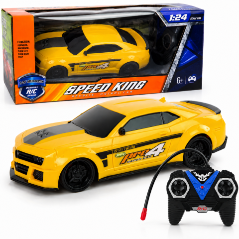 Masinute R/C - masinuta-rc-sport-galbena-1-24-geamuri-fumurii-telecomanda-Bebelul