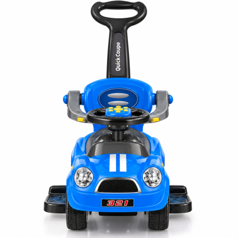 Masinuta Ride-On 3 in 1 QUICK COUPE fara pedale, cu maner parental, bara de protectie, suport picioare si sunete, albastra, 18 luni+ [4]