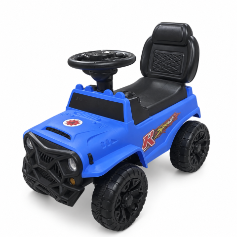 Masinuta ride-on copii, cu maner parental, parasolar, bara de protectie, suporturi pentru picioare si depozitare, albastra, 2 ani+ [3]