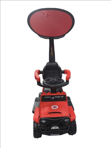 Masinuta ride-on copii, cu maner parental, parasolar, bara de protectie, suporturi pentru picioare si depozitare, rosie, 2 ani+ [8]