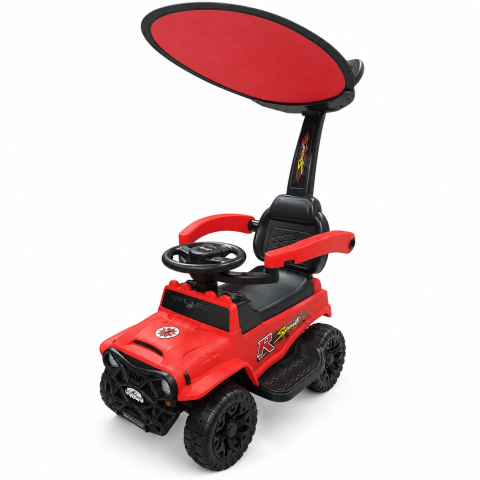 Masinuta ride-on copii, cu maner parental, parasolar, bara de protectie, suporturi pentru picioare si depozitare, rosie, 2 ani+ [2]