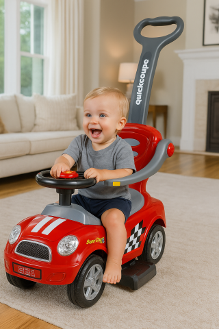 Jucarii exterior - Masinuta ride-on cu maner parental si spatiu depozitare 18 luni+ | Bebelul