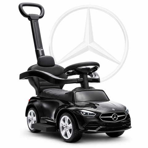 Ride-on - Masinuta Ride-On Mercedes 3 in 1, cu Licenta, Maner Parental, Roti EVA, Negru, 1-3 ani