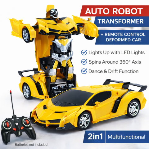 Masinute R/C - Masinuta Robot transformabil 2în1 – mașină cu telecomandă pentru copii
