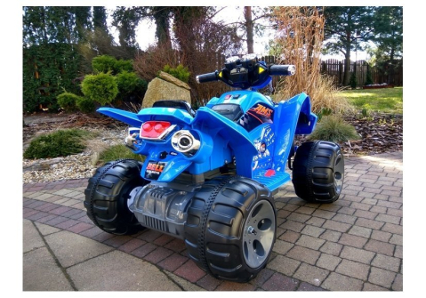 ATV Electric Medium Quad Albastru, 12V, 2 Motoare și Panou Audio [9]