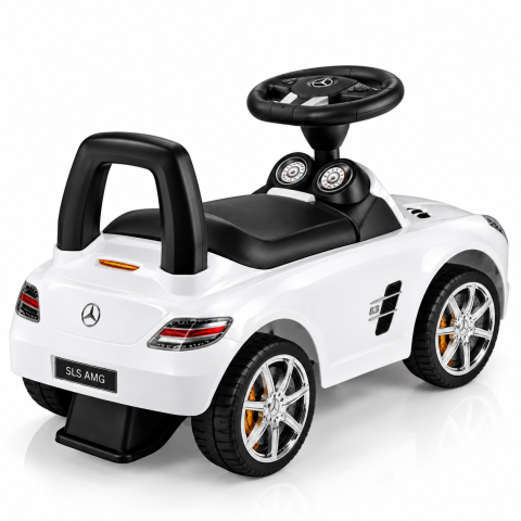 Mercedes-Benz SLS AMG Ride-On Alb, cu Licenta Oficiala, Volan cu Sunete si Depozitare, 2-6 Ani [4]