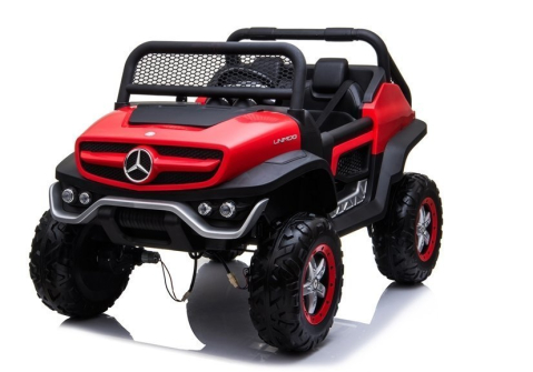 Mașinuță Electrică Mercedes Unimog 4x4, Roșu, 12V e-Leather, Roți EVA [2]