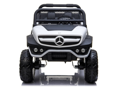 Mașinuță Electrică Mercedes Unimog 4x4, Alb, 12V 14Ah, Piele Ecologică [1]
