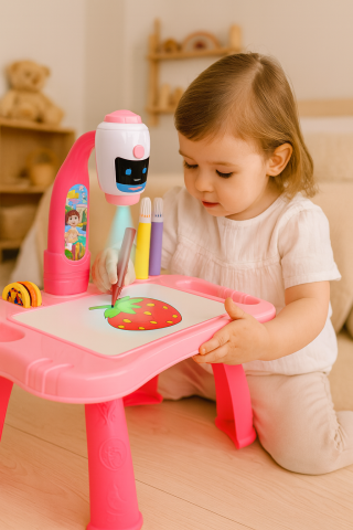 Creative - Mini Proiector de Desen 2in1 Robot cu Masuta si Accesorii – ROZ