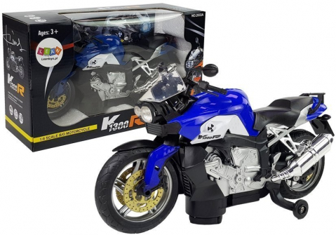 Jucarii Copii - motocicleta-jucarie-albastra-baterii-lumini-sunete-stabilitate-Bebelul