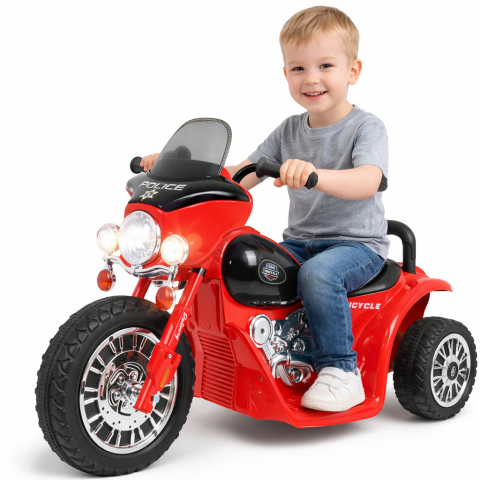 Motociclete electrice - Motocicleta Electrica Chopper Rosu pentru Copii, 6V