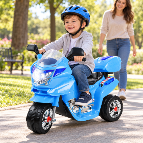 Motocicleta Electrica pentru Copii HC8051 Albastra cu Sunete si Lumini, 3 ani+ [1]