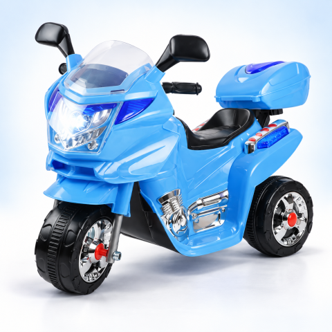 Motociclete electrice - Motocicleta Electrica pentru Copii HC8051 Albastra cu Sunete si Lumini, 3 ani+