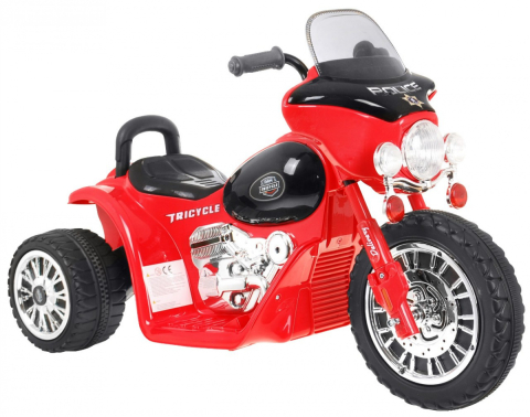 Motocicleta Electrica Chopper Rosu pentru Copii, 6V [2]