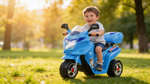 Motocicletă Electrică pentru Copii HC8051 Albastra, Faruri și Panou Muzical, 3 ani + [6]