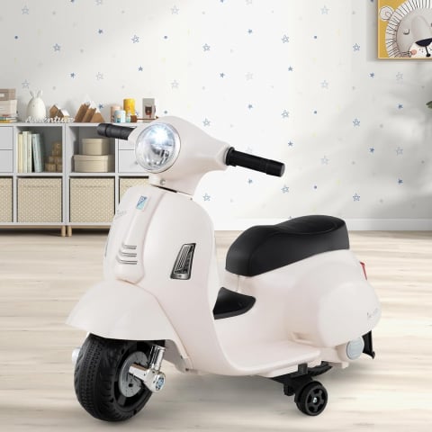 Motocicleta electrica pentru copii, Mini Vespa GTS300, baterie 4mAh, ALB [9]
