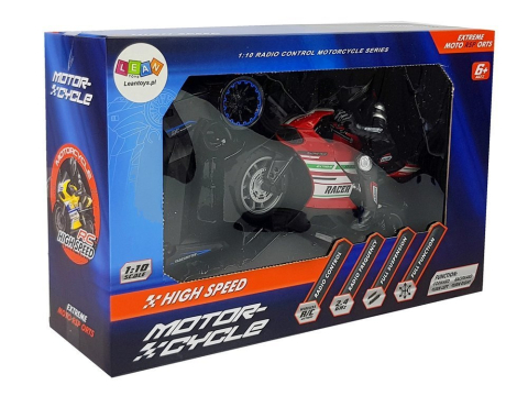 Motocicleta Sport cu Telecomanda 2.4G Racer Raza 35 m Rosie 1:10 [5]