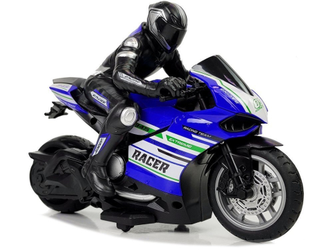 Motocicleta Sport cu Telecomanda 2.4G Racer Raza 35 m Albastra 1:10 [4]