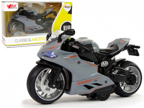 Jucarii Copii - motocicleta-sport-gri-1-12-lumini-sunete-pull-back-bebelul