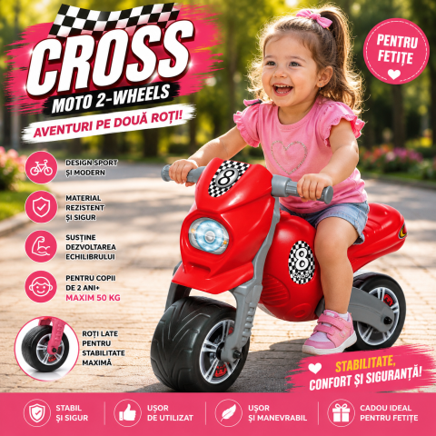 Motocicleta tip taxiu rosie pentru copii ride-on fara pedale [1]