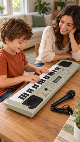 Orga muzicala electronica pentru copii MQ807 cu microfon si difuzoare [7]
