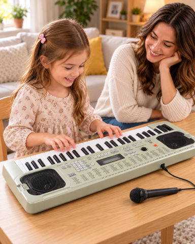 Orga muzicala electronica pentru copii MQ807 cu microfon si difuzoare [8]